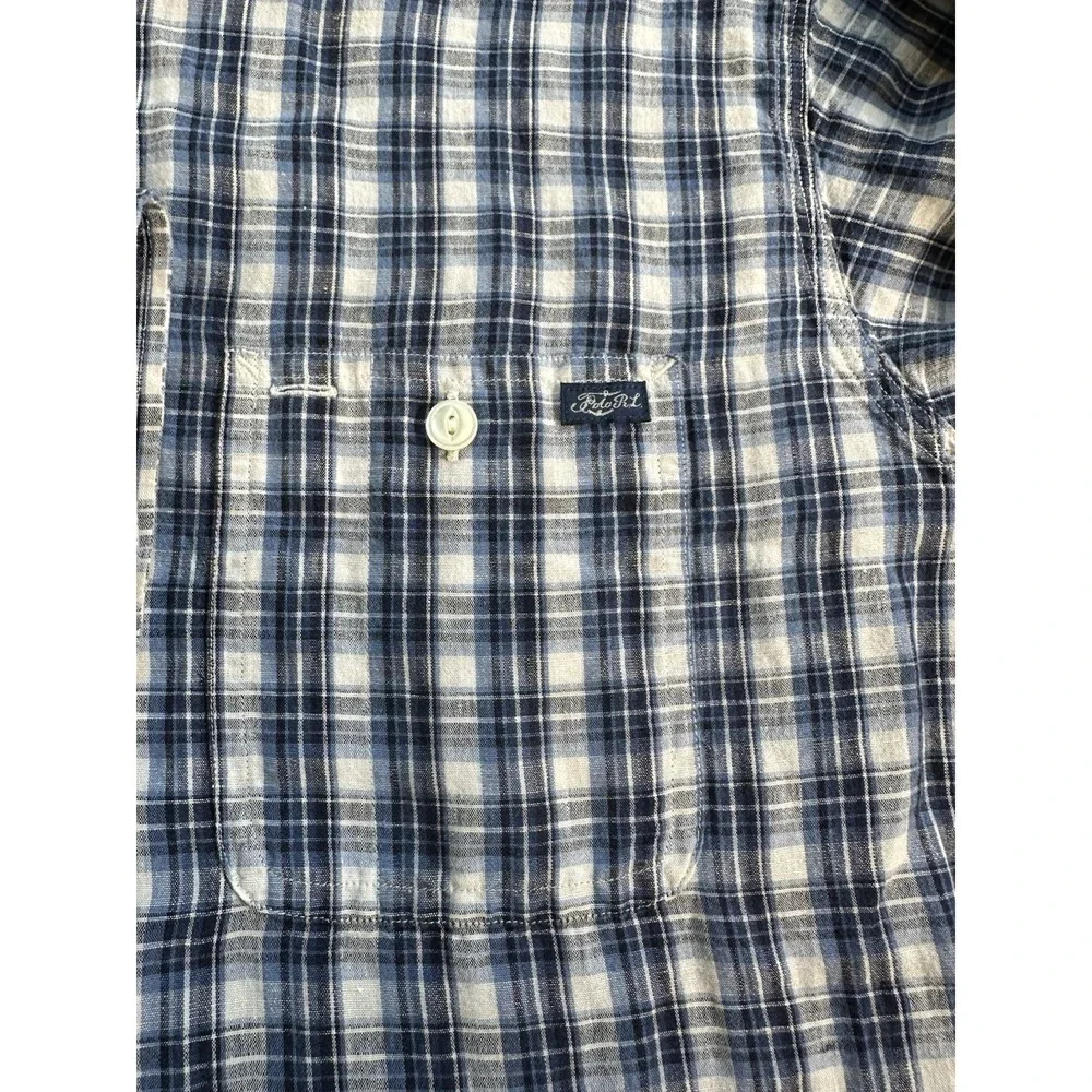 Polo Ralph Lauren Linen Double Pocket Linen Mens LARGE ‎ Tattersall